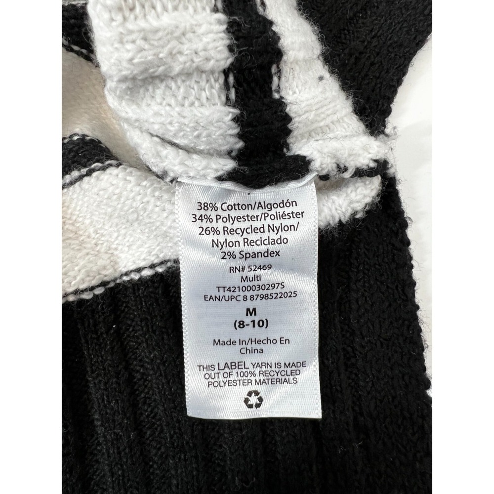 Vintage Time And Tru Black/White Long Sleeve Striped Sweater Womens SZ Medium - Picture 10 of 12